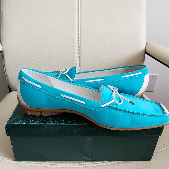 Vintage Amalfi Turquoise Suede Loafers - Picture 3 of 4